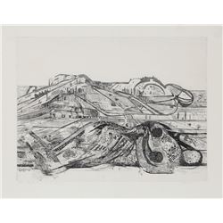 Anthony Gross, Rounded Hills (Les Mamelons), Intaglio Etching