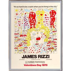 James Rizzi, It's So Hard to be a Saint When You're Living in the City (Valentines Day), Lithograph 