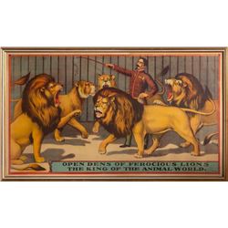 Unknown Artist: Open Dens of Ferocious Lions, the King of the Animal World, Poster