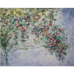 Michael Schreck, Homage to Monet's Roses, Acrylic Painting