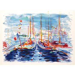 Dimitrie Berea, French Boats, Lithograph