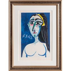 Pablo Picasso, Buste de Femme Nue Face (Jacqueline Roque), 1, Lithograph