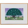 Image 1 : Edgar Calhado, Cows Under a Tree, Acrylic Painting
