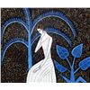 Image 1 : In the Style of Ting Shao Kuang, Woman with Palms, Oil Painting