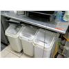 Image 1 : Stainless Steel Prep Table 48" x 30" w/ 3 Plastic Bins Underneath
