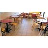 Image 1 : Qty 6 Round 30" Wooden Tables & 16 Wood Chairs