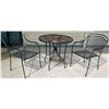 Image 1 : Qty 3 Black Wrought Iron 30" Outdoor Tables & 6 Matching Chairs
