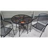Image 3 : Qty 3 Black Wrought Iron 30" Outdoor Tables & 6 Matching Chairs
