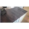 Image 11 : Long Wooden Customer Service Counter w/ Shelves & Aloha Painted 73"Lx24"Dx36"H
