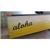 Image 2 : Long Wooden Customer Service Counter w/ Shelves & Aloha Painted 73"Lx24"Dx36"H