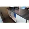 Image 9 : Long Wooden Customer Service Counter w/ Shelves & Aloha Painted 73"Lx24"Dx36"H