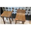 Image 3 : Qty 2 Wooden Barstools w/ Iron Accent (35"H)