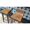 Image 2 : Qty 2 Wooden Barstools w/ Iron Accent (35"H)