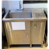 Image 1 : Stainless Sink w/ Prep Section & Undershelving 38"x26"x35"H