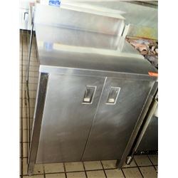 Stainless Steel Prep Table w/ Backsplash & Cabinet 35.5"x30.5"x35.5"H