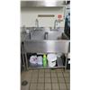 Image 2 : Stainless Steel 2-Basin Deep Sink w/ Undershelf 41.5"x29.5"x35"H