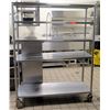 Image 1 : 4-Tier Rolling Steel Cart 54.5"x19"x71"H