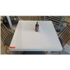 Image 2 : White Table w/ Metal Base (31x31) & 4 Wooden Chairs w/ Seat Cushions