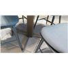 Image 8 : White Table w/ Metal Base (31x31) & 4 Wooden Chairs w/ Seat Cushions