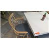 Image 3 : White Table w/ Metal Base (31x31) & 4 Wooden Chairs w/ Seat Cushions