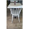 Image 2 : White Table w/ Metal Base (24x30) & 2 Wooden Chairs w/ Seat Cushions