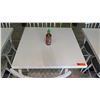 Image 2 : White Table w/ Metal Base (30x30) & 2 Wooden Chairs w/ Seat Cushions