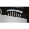Image 3 : White Table w/ Metal Base (30x30) & 2 Wooden Chairs w/ Seat Cushions