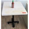 Image 1 : White Table w/ Metal Base (24x30) -  surface of table has damage)