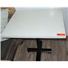 Image 1 : White Table w/ Metal Base (24x30) -  surface of table has damage)