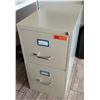 Image 1 : Beige Two-Drawer Metal File Cabinet 15"x26"x28"H