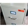 Image 2 : Beige Two-Drawer Metal File Cabinet 15"x26"x28"H