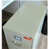 Image 4 : Beige Two-Drawer Metal File Cabinet 15"x26"x28"H