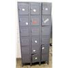 Image 1 : Gray Metal Locker Unit w/ 18 Compartments, 36"x12"x78"H