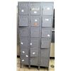 Image 1 : Gray Metal Locker Unit w/ 18 Compartments, 36"x12"x78"H