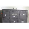 Image 2 : Gray Metal Locker Unit w/ 18 Compartments, 36"x12"x78"H