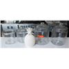 Image 1 : Qty 4 Clear Jars (3 w/ Lids) & White Ceramic Pineapple