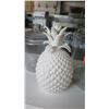 Image 2 : Qty 4 Clear Jars (3 w/ Lids) & White Ceramic Pineapple