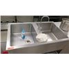Image 2 : Stainless Steel 2-Basin Sink w/ Undershelf 47" x 29.5 x 35"