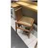 Image 2 : Qty 4 Reeded Modern Wooden Chairs w/ Upholstered Seats (18x20 seat)