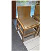 Image 2 : Qty 2 Reeded Modern Wooden Chairs w/ Upholstered Seats (18x20 seat)