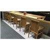 Image 2 : Qty 6 Reeded Modern Wooden Chairs w/ Upholstered Seats (18x20 seat)
