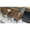 Image 2 : Qty 8 Reeded Modern Wooden Chairs w/ Upholstered Seats (18x20 seat)