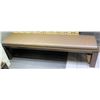 Image 1 : Wood Bench Seat w/ Tan Upholstery 71"x17.5"x15.5"H