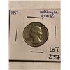 Image 1 : 1957 P Washington Silver Quarter Nice Early US Coin