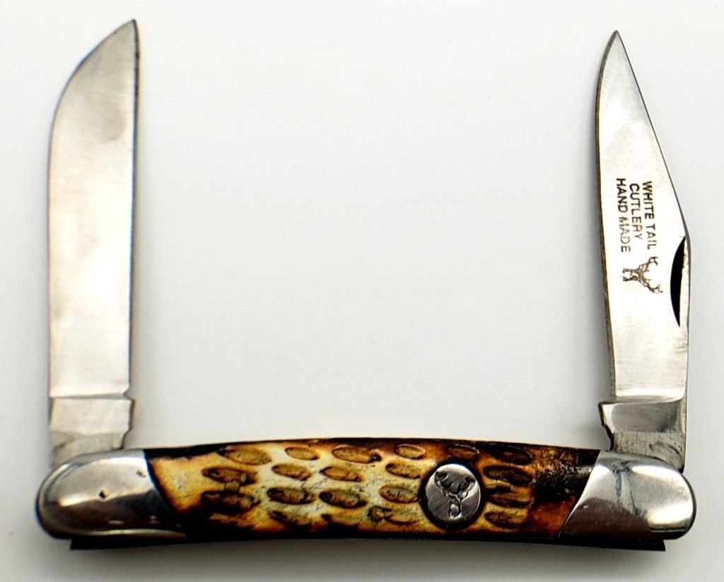 WHITETAIL CUTLERY HANDMADE 2 BLADE FOLDING KNIFE