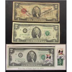 3- $2 NOTES; 1976 with STAMPS;