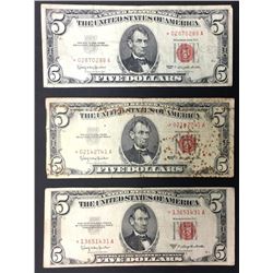3- $5 RED SEAL STAR NOTES CIRCS
