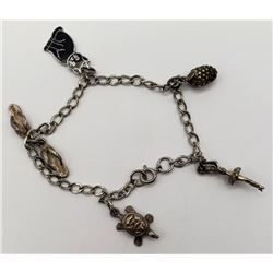 STERLING CHARM BRACELET WITH (5)CHARMS