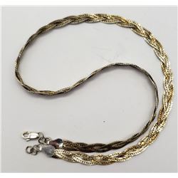 16 INCH ITALY STERLING NECKALCE WITH BRAIDED