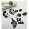 Image 1 : 4-NAVAJO STERLING PAIRS OF EARRINGS & (1)RING